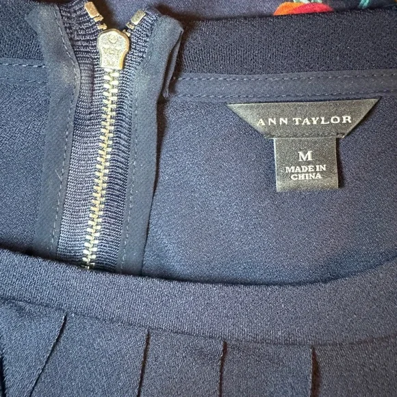 Ann Taylor Classic Navy Blue Long Sleeve Top - Picture 3 of 4